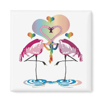Gay Flamingos Magnets by Azodnem Gay Flamingos Magnets