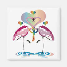 Gay Flamingos Magnets
