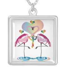 Gay Flamingos Necklace