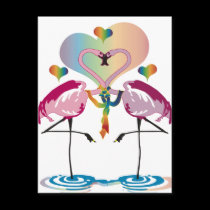 Gay Flamingos Postcards postcards