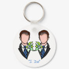round_keychain - Gay wedding t-shirts, apparel and commitment ceremony gifts for two grooms getting married.
