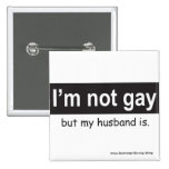 Gay Husband Square Pinback Button