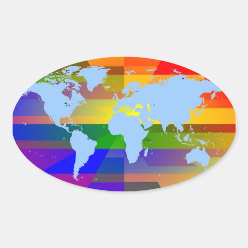 "Gay I Am"  World Map Stickers
