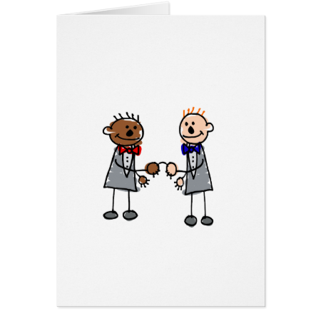 Gay Interracial Couple Greeting Card