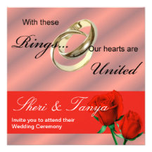 Gay Lasbian Wedding Ceremony Invitation