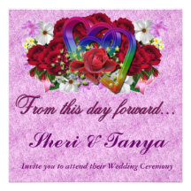 Gay Lasbian Wedding Ceremony Lavendar Invitation
