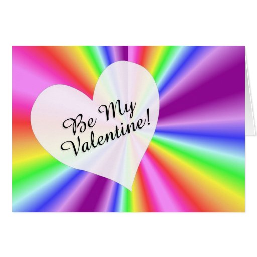 Gay / Lesbian Be  My Valentine Rainbow Card