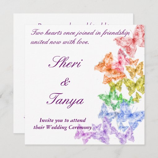 Gay Lesbian Rainbow Wedding Ceremony Invitation Zazzle