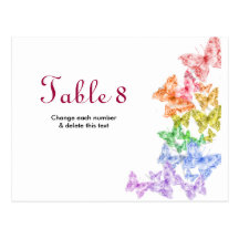 Gay Lesbian Wedding Table Cards numbers Postcard