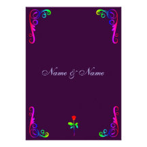 Gay LGBT Wedding Invitation- Rainbow & Purple