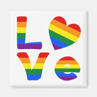 Gay Love Rainbow Refrigerator Magnet