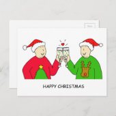 Gay Male Couple Happy Christmas Holiday Postcard Zazzle