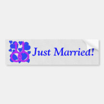 Gay Male Marriage Hearts Bumper Stickers