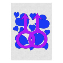 Gay Male Marriage Hearts Business Card Template
