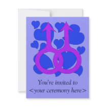 Gay Male Marriage Hearts invitations