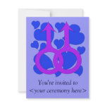 Gay Male Marriage Hearts Custom Invitation