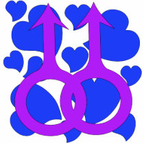 Gay Male Marriage Hearts Photo Cut Out