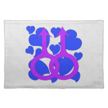 Gay Male Marriage Hearts Placemat