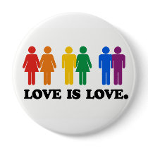 GAY MARRIAGE FLAG PINBACK BUTTON