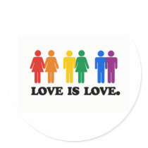 GAY MARRIAGE FLAG ROUND STICKERS