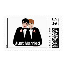 Gay Marriage Groom Postage