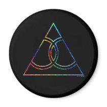 Gay Marriage Rainbow Wedding Rings Triangle magnets by The_Speech_Zone Gay Marriage Rainbow Wedding Rings Triangle magnets