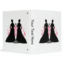 Gay Marriage Two Brides Pink Vinyl Binder