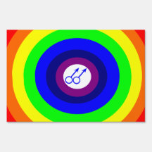 Gay Men Round Rainbow Yard Sign