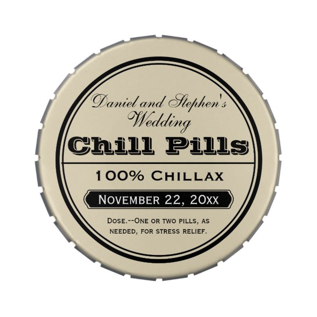 Gay Old Fashioned Wedding Favors Edible Chill Pill