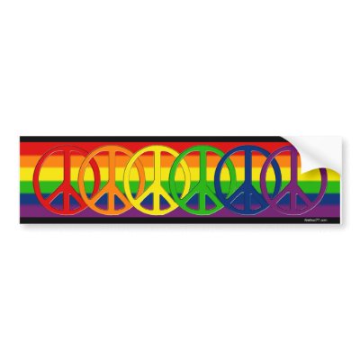 Gay Peace Bumper Sticker by Method77