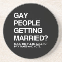 GAY PEOPLE GETTING MARRIED BEVERAGE COASTERS