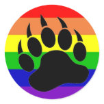 Gay Pride Bear Paw Sticker