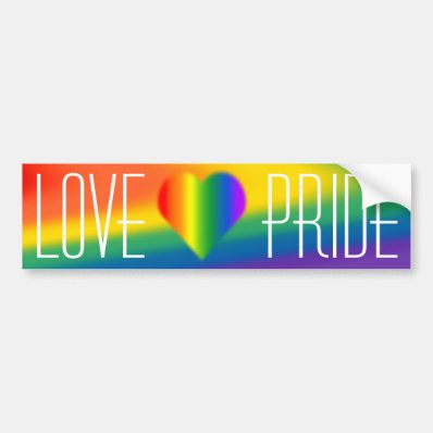 Gay Pride Bumper Sticker Rainbow Love Stickers