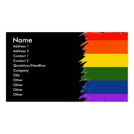 Gay Pride Business Cards (front side)