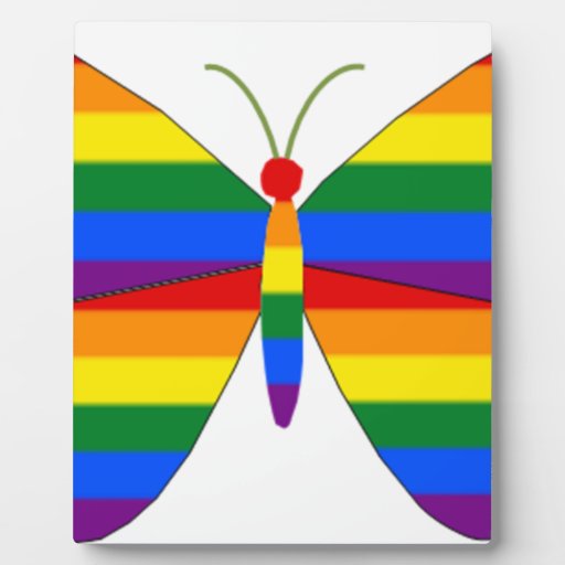 Gay Pride Butterfly Plaque Zazzle