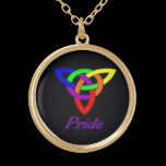 Gay Pride Celtic Knot Gold Necklace necklaces