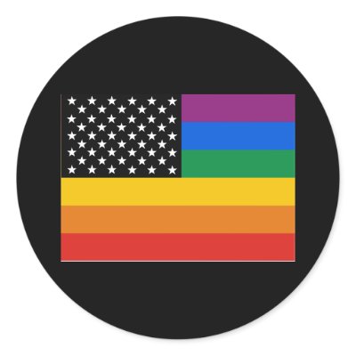 Gay Pride Flag Round Sticker