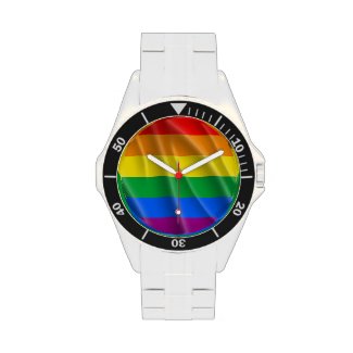 GAY PRIDE FLAG WAVY DESIGN - 2014 PRIDE WRIST WATCH