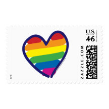 GAY-PRIDE-HEART-In-catneato Postage Stamp