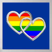 Gay Pride Hearts Posters