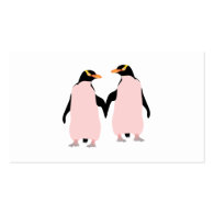 Gay Pride Lesbian Penguins Holding Hands Pack Of Standard Business Cards