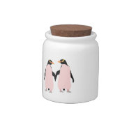 Gay Pride Lesbian Penguins Holding Hands Candy Dishes