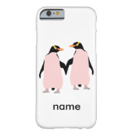 Gay Pride Lesbian Penguins Holding Hands Barely There iPhone 6 Case