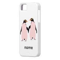 Gay Pride Lesbian Penguins Holding Hands iPhone 5 Cases