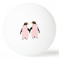 Gay Pride Lesbian Penguins Holding Hands Ping Pong Ball