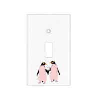 Gay Pride Lesbian Penguins Holding Hands Light Switch Covers