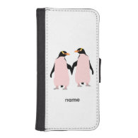 Gay Pride Lesbian Penguins Holding Hands iPhone 5 Wallets