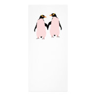 Gay Pride Lesbian Penguins Holding Hands Personalized Rack Card