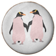 Gay Pride Lesbian Penguins Holding Hands Chocolate Dipped Oreo