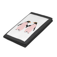 Gay Pride Lesbian Penguins Holding Hands Tri-fold Wallet